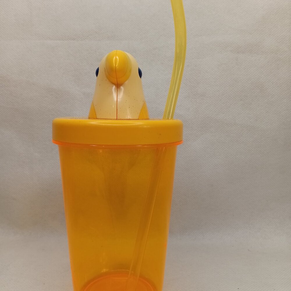 Sun Squad Parrot Figural Tumbler - Yellow & Orange w/ Twist-On Lid & Straw